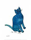 Famous Blue Paintings - One Blue Pussy
